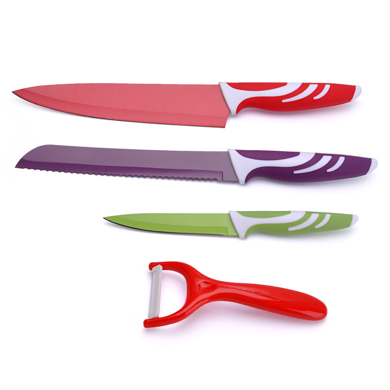 Colour coated kitchen knives